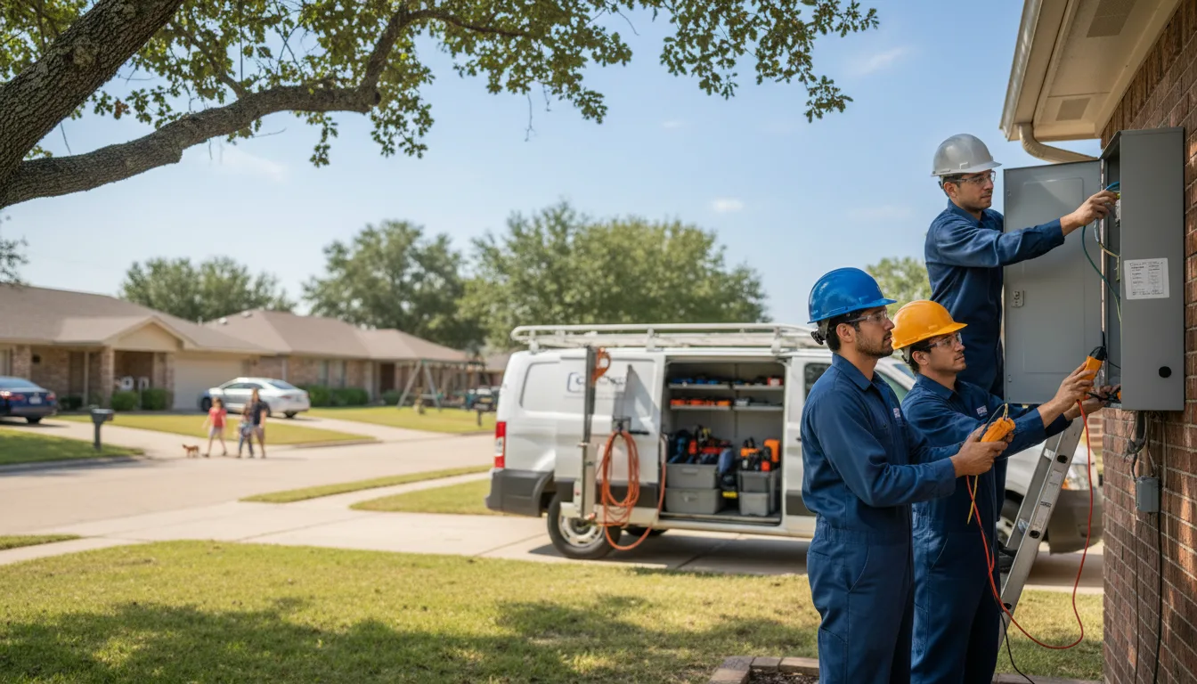 Certified electrician providing emergency electrical services in Newcastle, TX